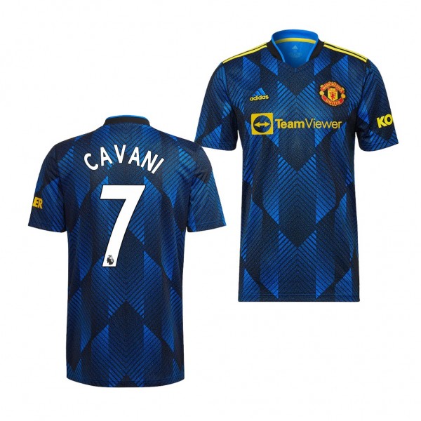 Youth Edinson Cavani Jersey Manchester United 2021-22 Blue Third Replica