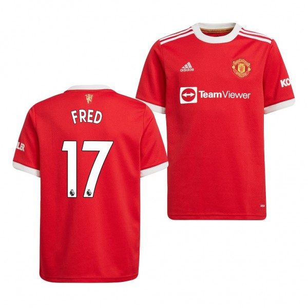 Youth Fred Jersey Manchester United 2021-22 Red Home Replica