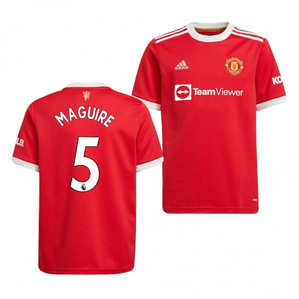 Youth Harry Maguire Jersey Manchester United 2021-22 Red Home Replica