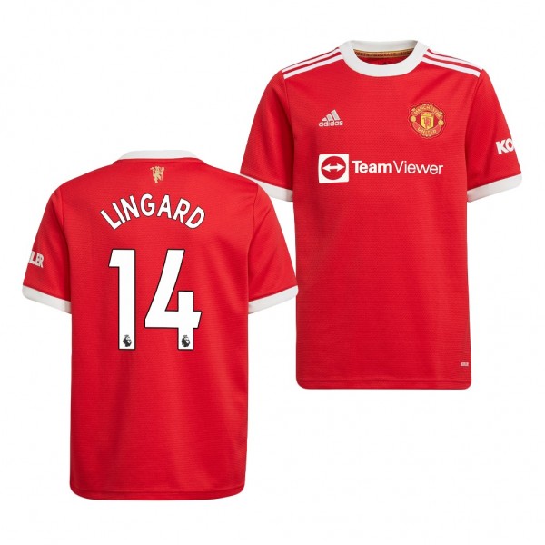 Youth Jesse Lingard Jersey Manchester United 2021-22 Red Home Replica
