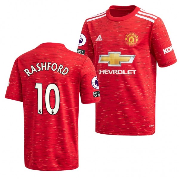 Youth Marcus Rashford Jersey Manchester United Red Home 2021 Replica