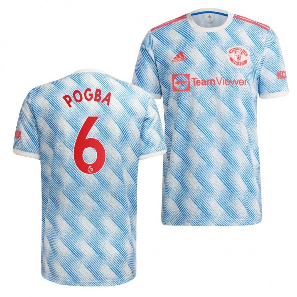 Youth Paul Pogba Jersey Manchester United 2021-22 White Away Replica