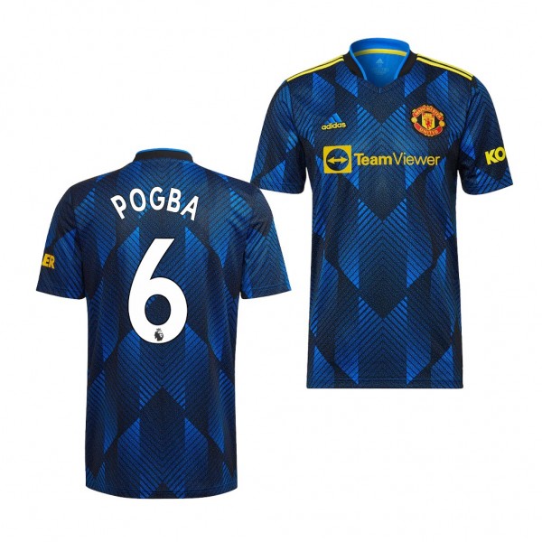 Youth Paul Pogba Jersey Manchester United 2021-22 Blue Third Replica
