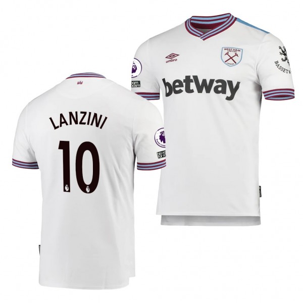 Men's Manuel Lanzini West Ham United Away Jersey White 2020