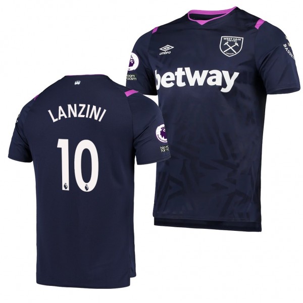 Men's Manuel Lanzini West Ham United Third Jersey Navy 2020