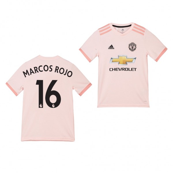 Youth Away Manchester United Marcos Rojo Jersey Pink