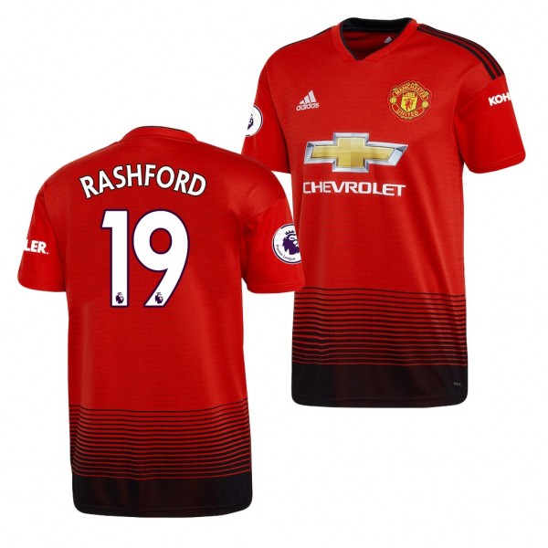 Men's Home Manchester United Marcus Rashford Jersey Red