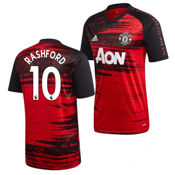 Men's Marcus Rashford Manchester United Prematch Jersey Red 2021 Official