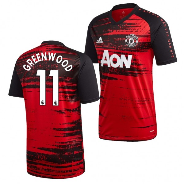 Men's Mason Greenwood Manchester United Prematch Jersey Red 2021 Official