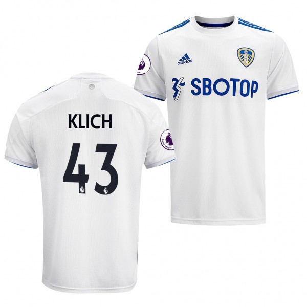 Men's Mateusz Klich Jersey Leeds United Home White 2021 Authentic