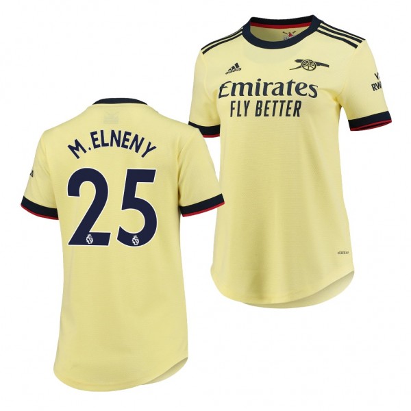 Women's Mohamed Elneny Jersey Arsenal Away Yellow Replica 2021-22