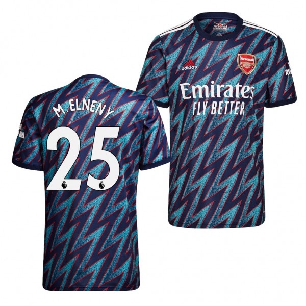 Men's Mohamed Elneny Arsenal 2021-22 Third Jersey Blue Replica