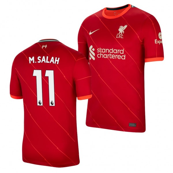 Men's Mohamed Salah Liverpool 2021-22 Home Jersey Red Replica
