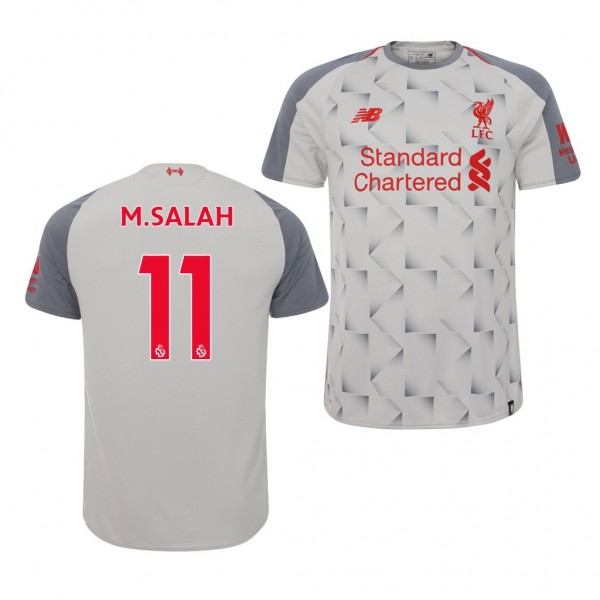 Men's Third Liverpool Mohamed Salah Light Grey Jersey