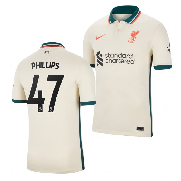 Men's Nathaniel Phillips Liverpool 2021-22 Away Jersey Tan Replica
