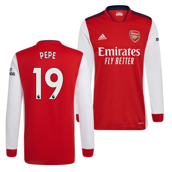 Men's Arsenal Nicolas Pepe 2021-22 Home Jersey Replica Red White