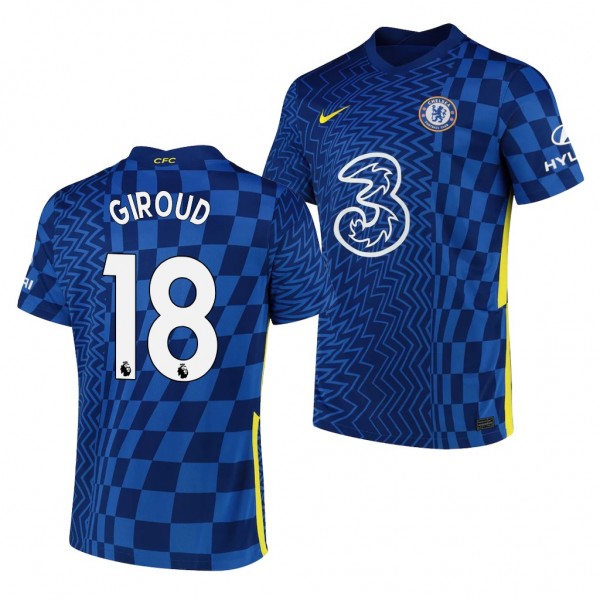 Men's Olivier Giroud Chelsea Home Jersey Breathe Stadium Blue 2021-22