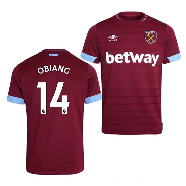 Men's West Ham United Home Pedro Obiang Jersey Claret