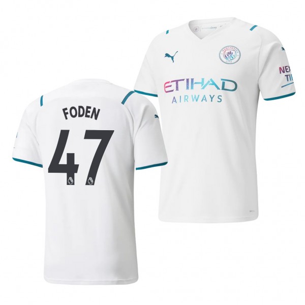 Men's Phil Foden Manchester City 2021-22 Away Jersey White Replica