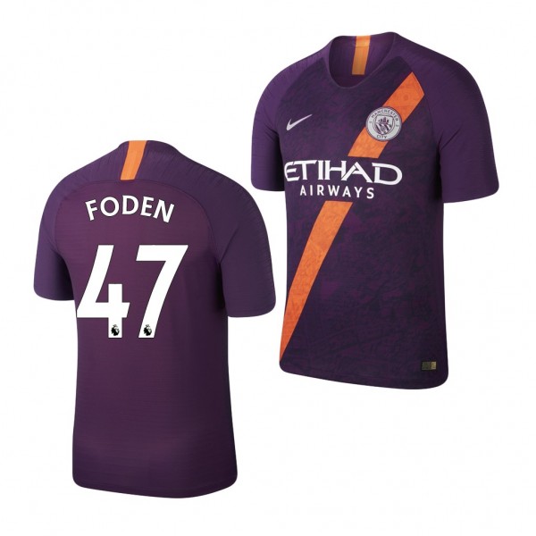 Men's Third Manchester City Phil Foden Purple Jersey