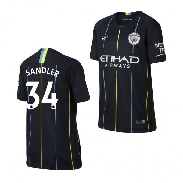 Youth Away Manchester City Philippe Sandler Jersey Navy