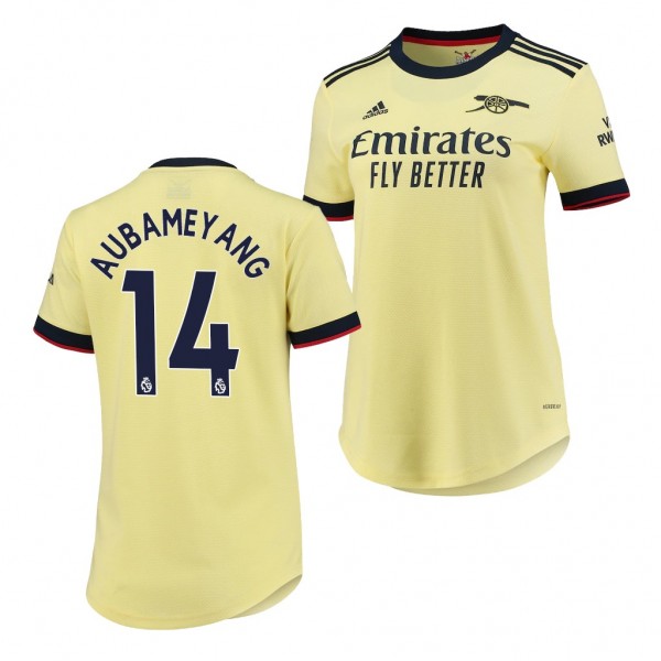 Women's Pierre-Emerick Aubameyang Jersey Arsenal Away Yellow Replica 2021-22