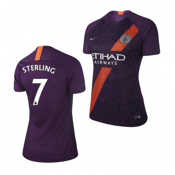 Men's Third Manchester City Raheem Sterling Jersey Purple