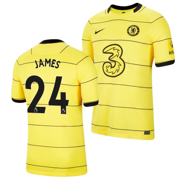 Men's Reece James Chelsea 2021-22 Away Jersey Yellow Replica