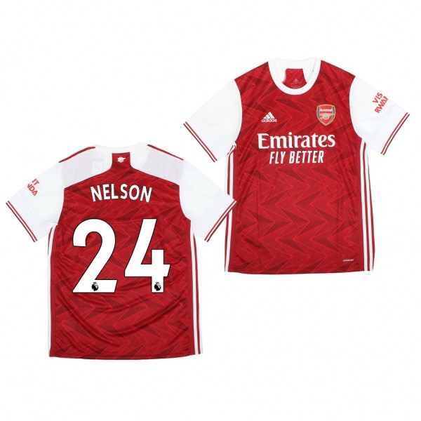 Men's Reiss Nelson Jersey Arsenal Home 2020-21 Short Sleeve