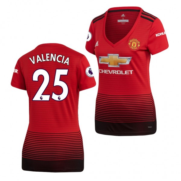 Women's Manchester United Antonio Valencia Replica Jersey Red