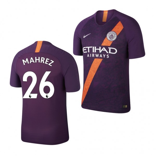 Men's Third Manchester City Riyad Mahrez Purple Jersey