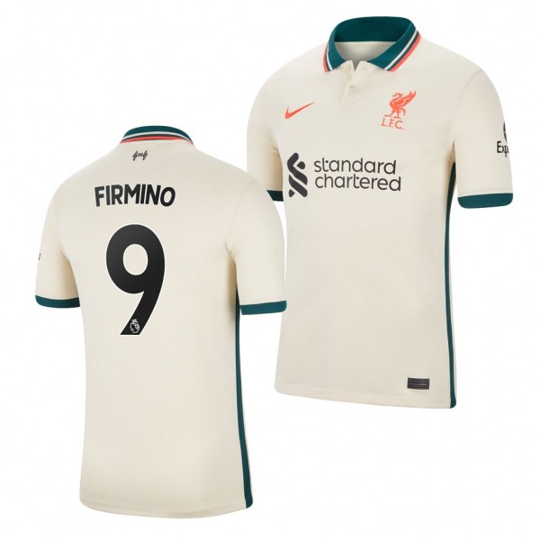Men's Roberto Firmino Liverpool 2021-22 Away Jersey Tan Replica