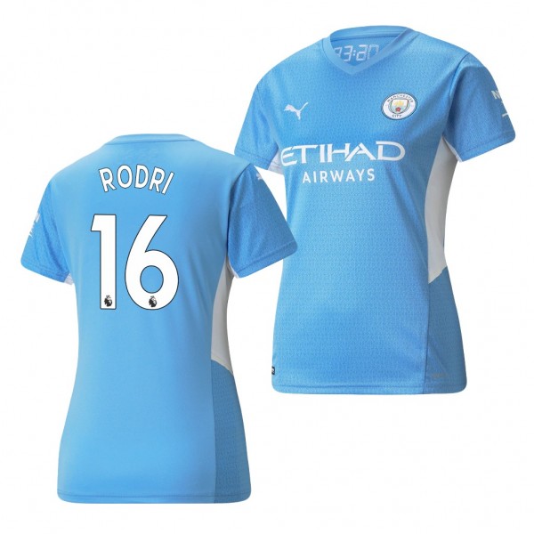 Women's Rodri Jersey Manchester City Home Light Blue Replica 2021-22