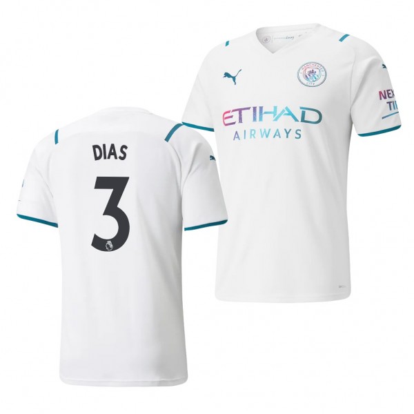 Men's Ruben Dias Manchester City 2021-22 Away Jersey White Replica