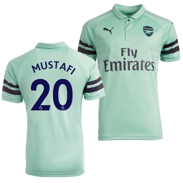 Men's Third Arsenal Shkodran Mustafi Turquoise Jersey