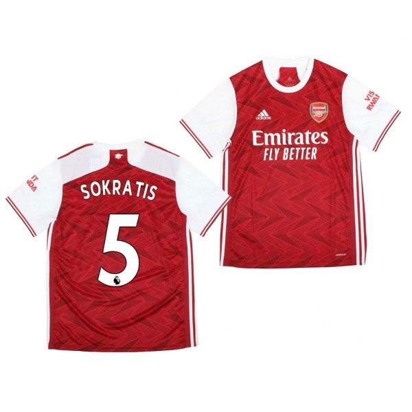 Men's Sokratis Papastathopoulos Jersey Arsenal Home 2020-21 Short Sleeve