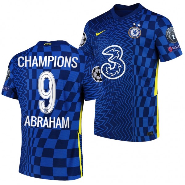 Men's Tammy Abraham Jersey Chelsea UCL 2021 Champions Blue Home