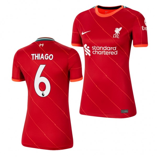 Women's Thiago Alcantara Jersey Liverpool Home Red Replica 2021-22