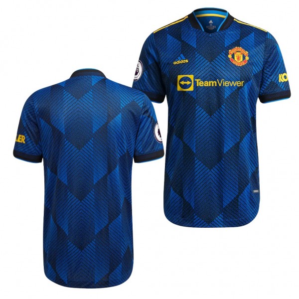 Men's Jersey Manchester United Third Blue 2021-22 Authentic Patch