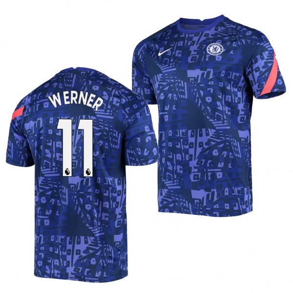 Men's Timo Werner Chelsea Pre-Match Jersey Blue Champions League