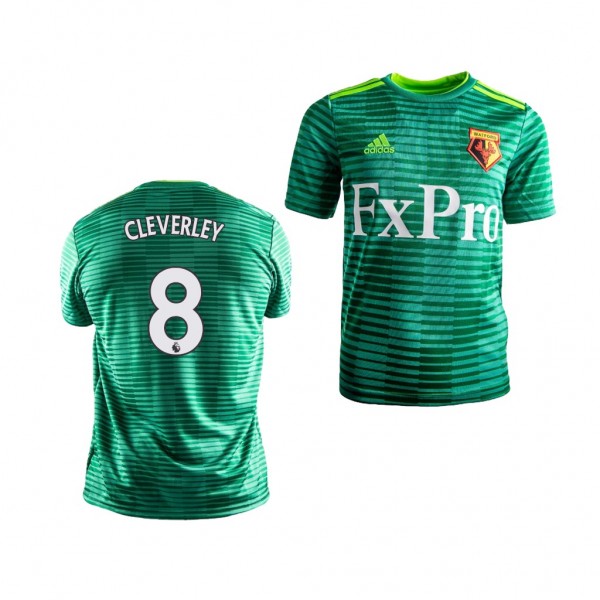 Youth Away Watford Tom Cleverley Jersey Green
