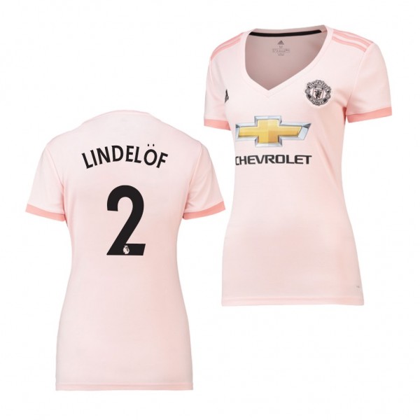 Women's Away Manchester United Victor Lindelof Jersey Pink