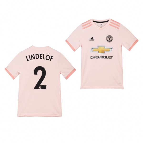 Youth Away Manchester United Victor Lindelof Jersey Pink