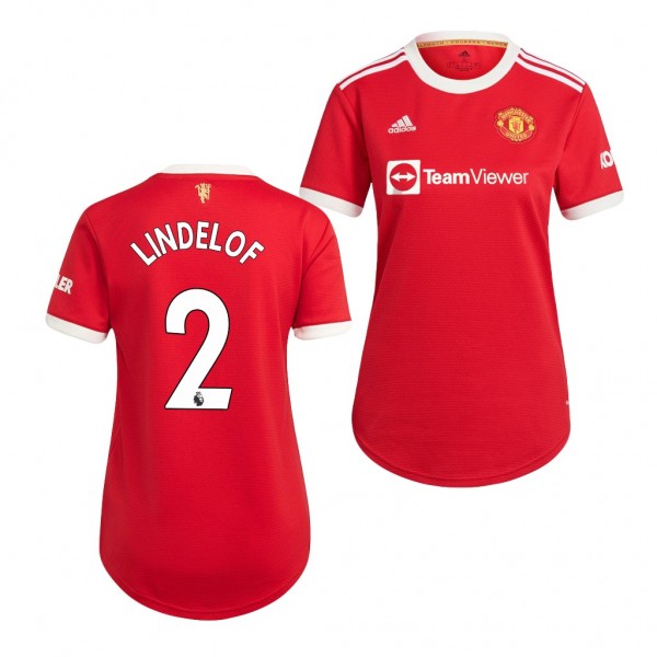Women's Victor Lindelof Jersey Manchester United Home Red Replica 2021-22
