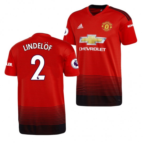 Men's Manchester United Replica Victor Lindelof Jersey Red