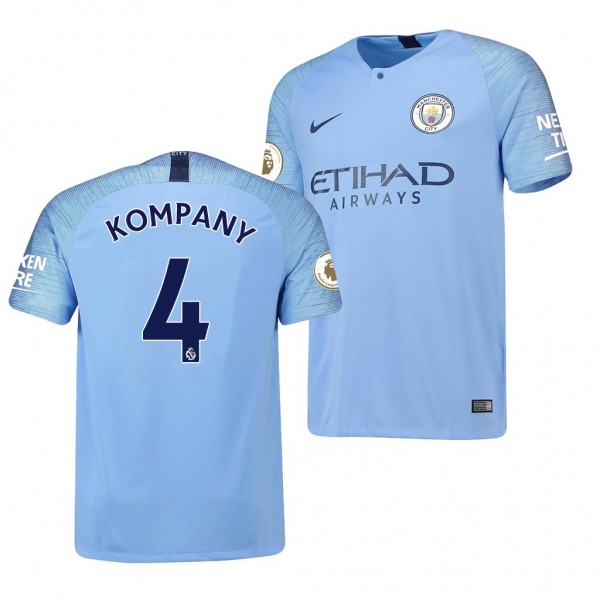 Men's Manchester City Replica Vincent Kompany Jersey Light Blue