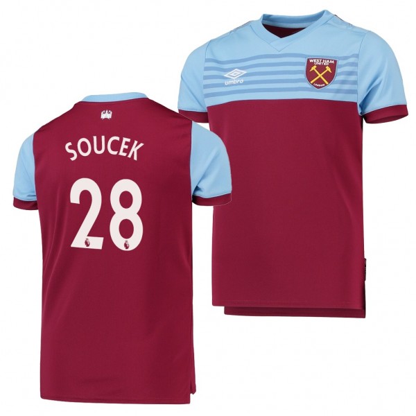 Youth Tomas Soucek Jersey West Ham United Claret Home 2020 Replica