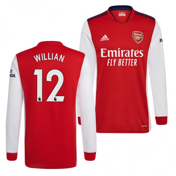 Men's Arsenal Willian 2021-22 Home Jersey Replica Red White