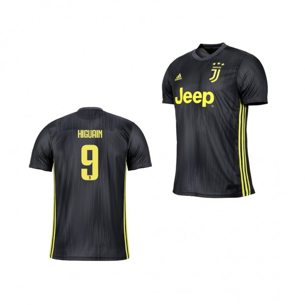 Men's Third Juventus Gonzalo Higuain Jersey Black
