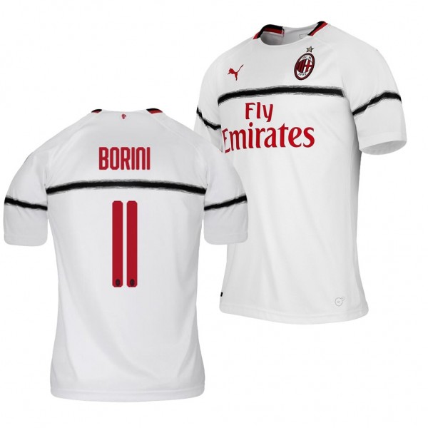 Men's AC Milan Fabio Borini Away White Jersey
